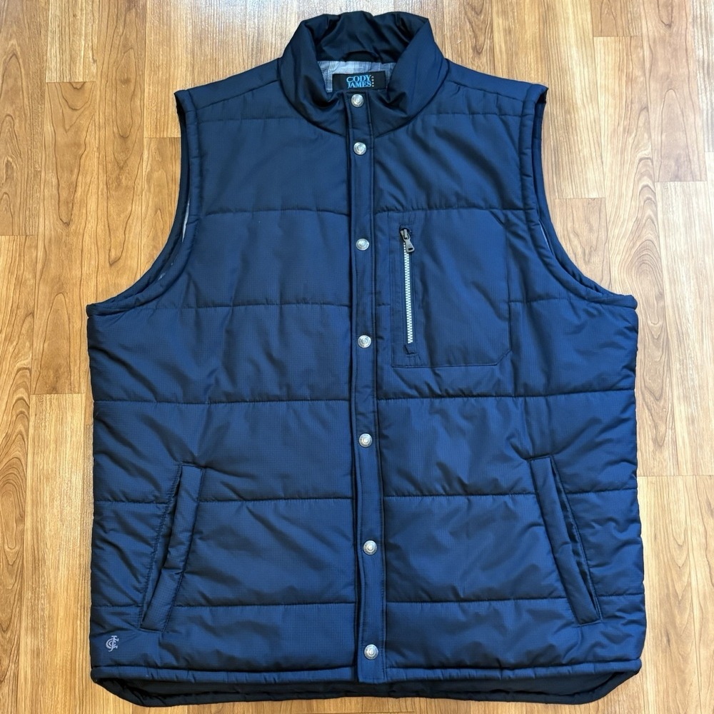 Cody‎ James Vest Men's 2X Navy Blue Western Puffer Softshell Full Zip Pocket